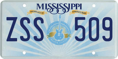 MS license plate ZSS509