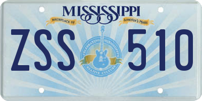 MS license plate ZSS510
