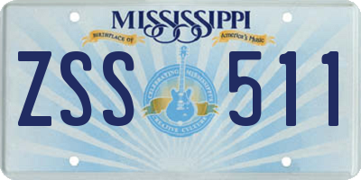 MS license plate ZSS511