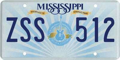 MS license plate ZSS512