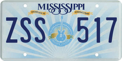 MS license plate ZSS517