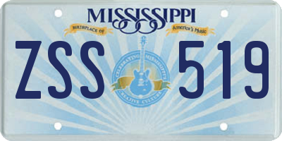 MS license plate ZSS519