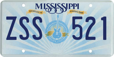 MS license plate ZSS521