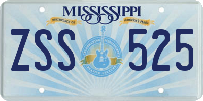 MS license plate ZSS525