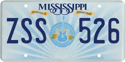 MS license plate ZSS526