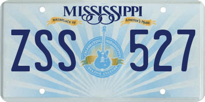 MS license plate ZSS527