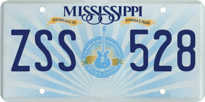 MS license plate ZSS528