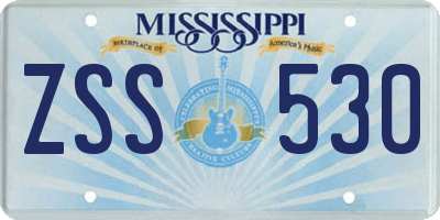 MS license plate ZSS530