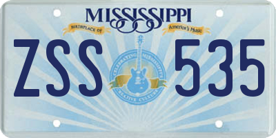 MS license plate ZSS535