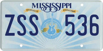 MS license plate ZSS536