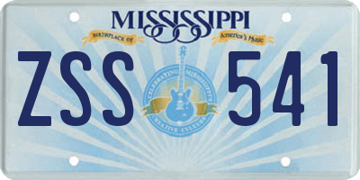 MS license plate ZSS541