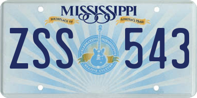MS license plate ZSS543