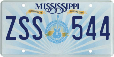 MS license plate ZSS544