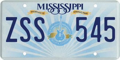 MS license plate ZSS545
