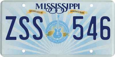 MS license plate ZSS546