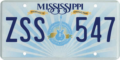 MS license plate ZSS547