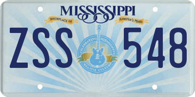 MS license plate ZSS548