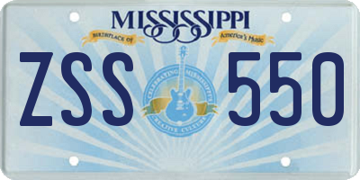 MS license plate ZSS550