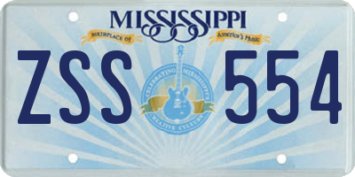 MS license plate ZSS554