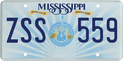 MS license plate ZSS559
