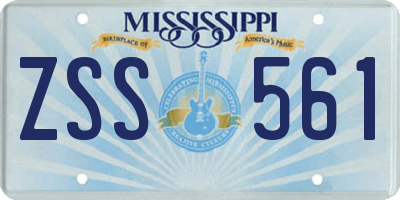 MS license plate ZSS561