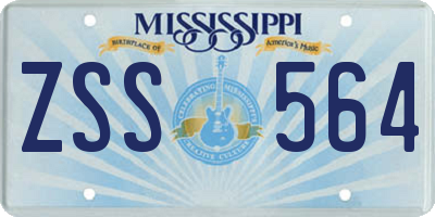 MS license plate ZSS564