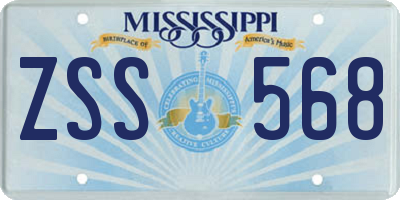 MS license plate ZSS568