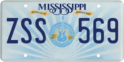 MS license plate ZSS569