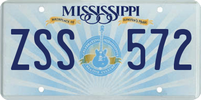 MS license plate ZSS572