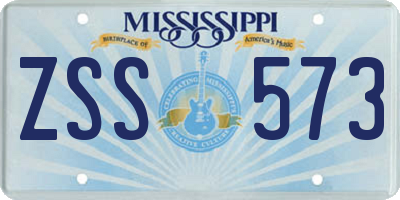 MS license plate ZSS573