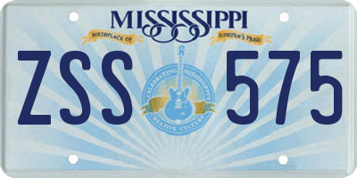 MS license plate ZSS575