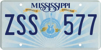 MS license plate ZSS577