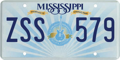 MS license plate ZSS579