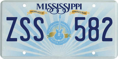 MS license plate ZSS582