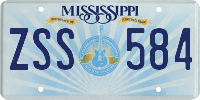 MS license plate ZSS584