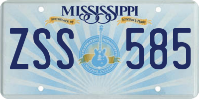 MS license plate ZSS585