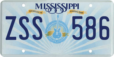 MS license plate ZSS586