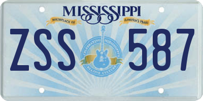 MS license plate ZSS587