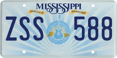 MS license plate ZSS588
