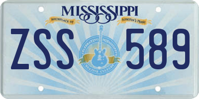 MS license plate ZSS589
