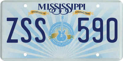 MS license plate ZSS590