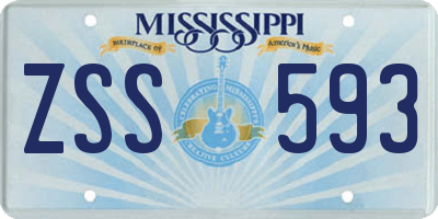 MS license plate ZSS593