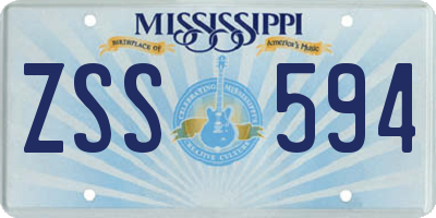 MS license plate ZSS594