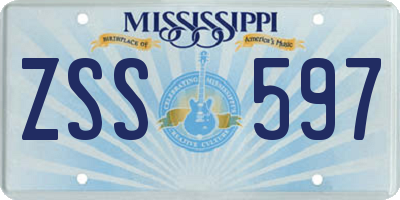 MS license plate ZSS597