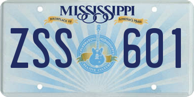 MS license plate ZSS601