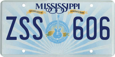 MS license plate ZSS606