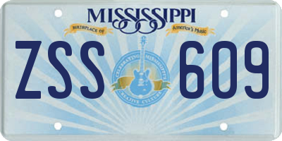 MS license plate ZSS609