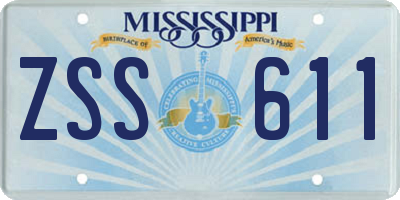 MS license plate ZSS611