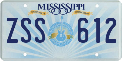 MS license plate ZSS612