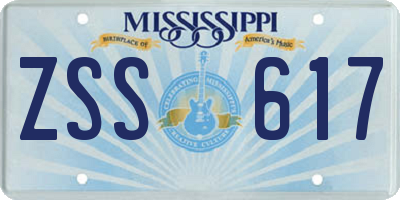 MS license plate ZSS617
